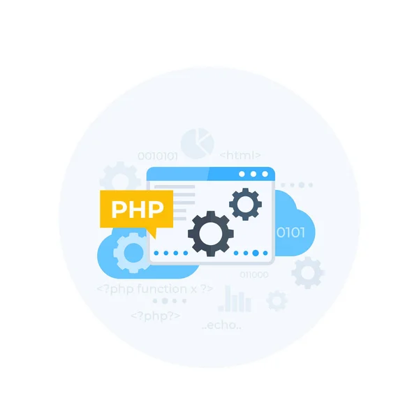 PHP programmering vectorillustratie — Stockvector
