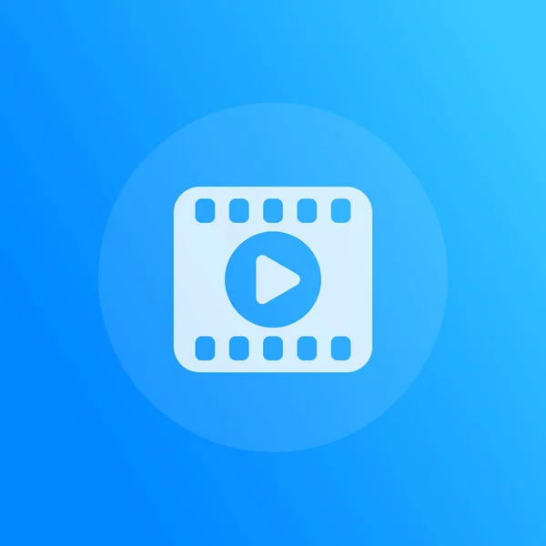 Video-Vektor-Symbol, Filmstreifen und Abspielsymbol — Stockvektor