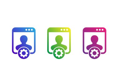 Hesap ayarları simgeleri beyaz