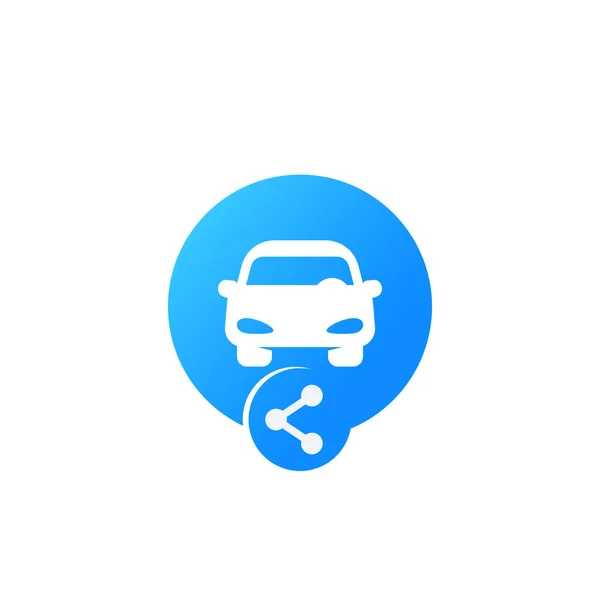 Иконка совместного использования для веб, автомобиль и знак совместного использования — стоковый вектор