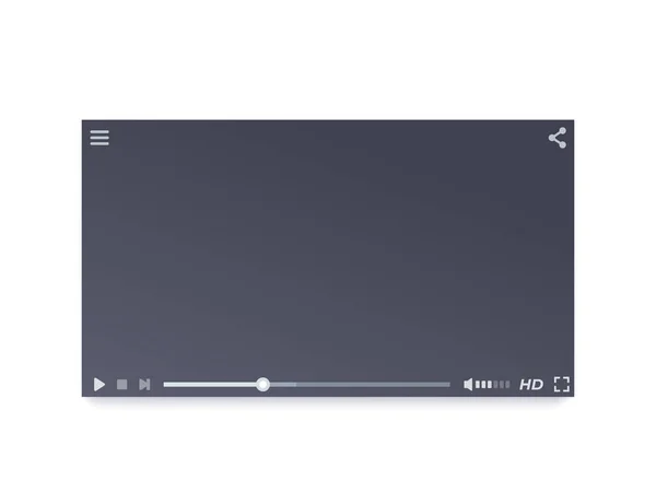 Video player interface design, vector ui — Stock Vector