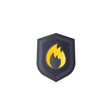 Yangın koruma vektör logo mark