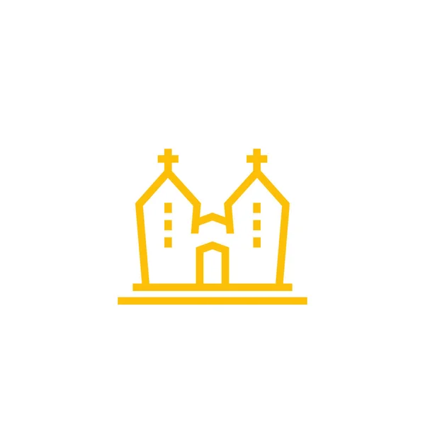 Ikone der Kirche im linearen Stil isoliert auf weiß — Stockvektor