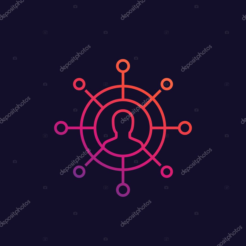Stockholder line icon, vector, eps 10 file, easy to edit
