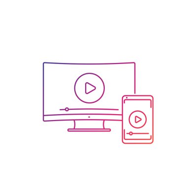 Kablosuz ekran beyaz yansıtma, doğrusal simgesine