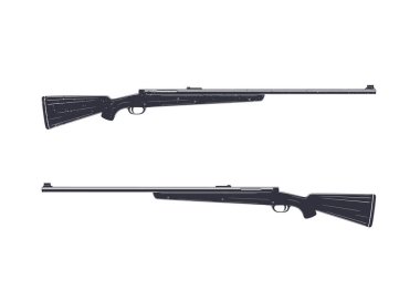 Beyaz izole tüfek avcılık, vektör