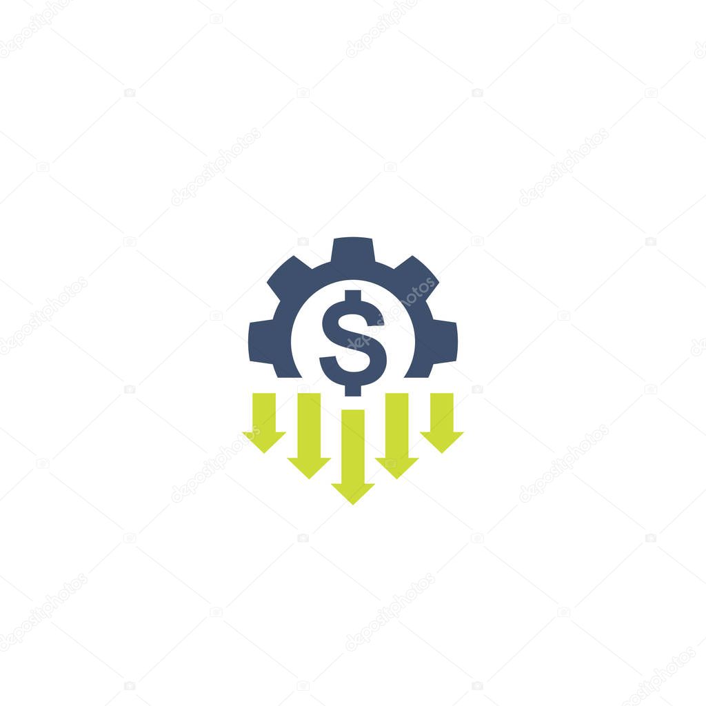 cost reduction icon on white