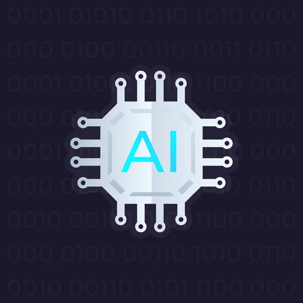 Intelligenza artificiale, illustrazione vettoriale AI — Vettoriale Stock