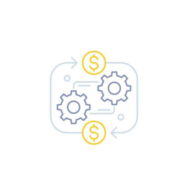 costs optimization, business efficiency line icon