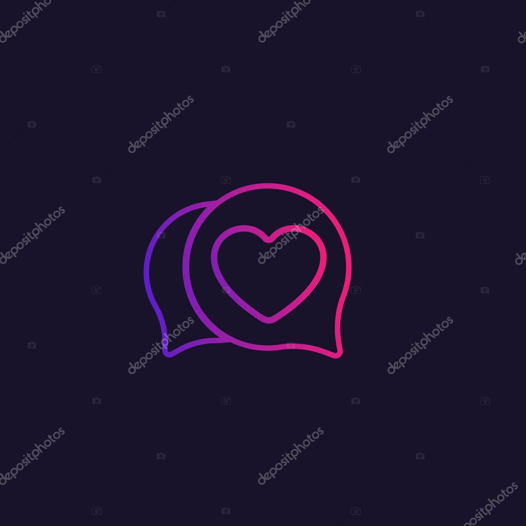 Dating logo for apps and web, vector, eps 10 file, easy to edit