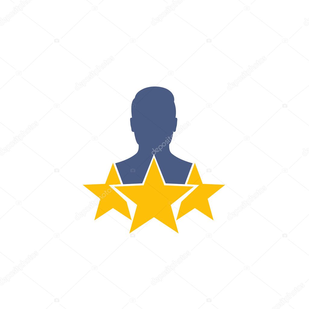 Employee review icon on white, eps 10 file, easy to edit
