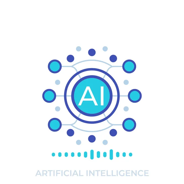 Mesterséges intelligencia, Ai technológia koncepció — Stock Vector