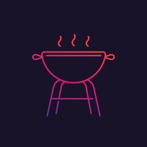 Pictogram van de lijn van de vector van barbecue grill — Stockvector