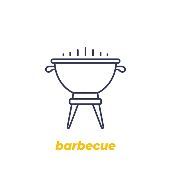Barbecue grill vector icon, linear — Stock Vector