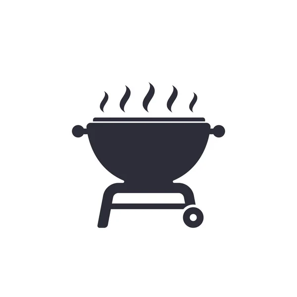 Barbecue grill vecteur icône sur blanc — Image vectorielle