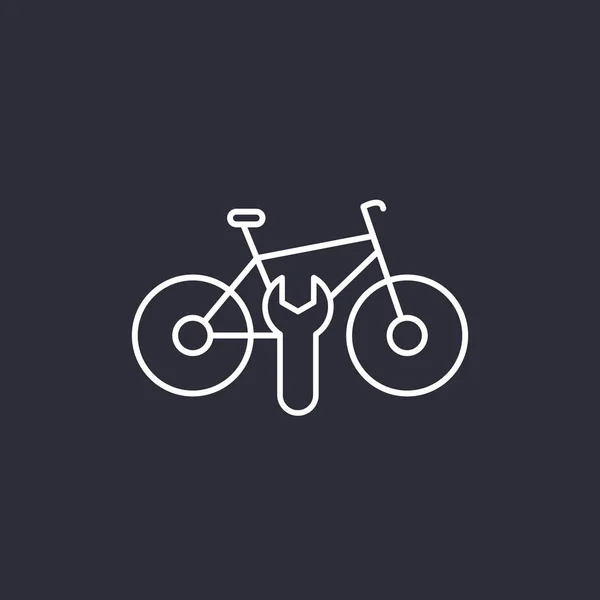 Bicycle, bike repair service line icon — Stock Vector