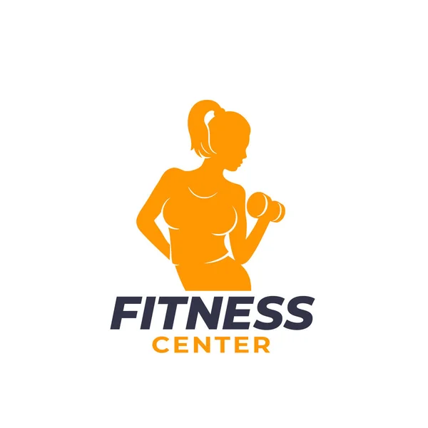 Fitness logo s vykonávání sportovní dívka — Stockový vektor