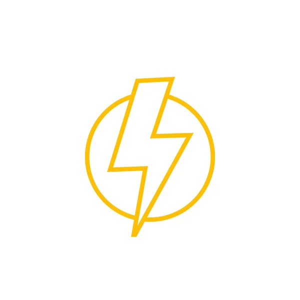 Lightning bolt vector line icon — Stock Vector