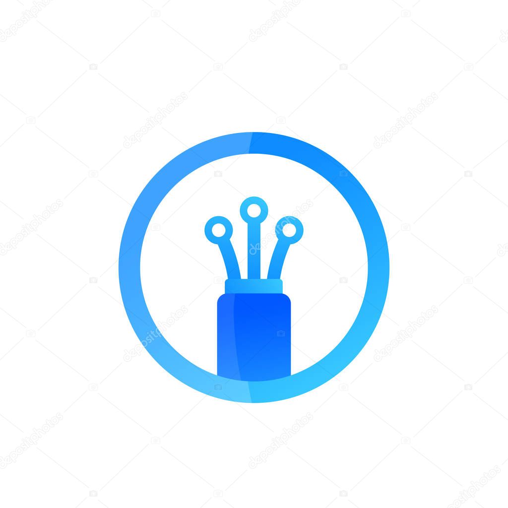Optical fibre, bandwidth vector icon, eps 10 file, easy to edit