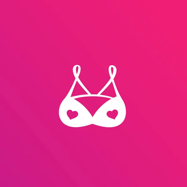 Logo lingerie, reggiseno con cuore vettore — Vettoriale Stock