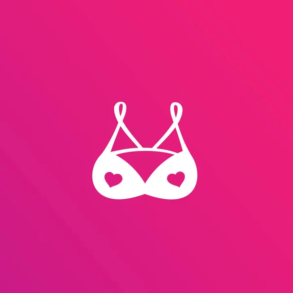 Lingerie logo, BH met harten vector — Stockvector