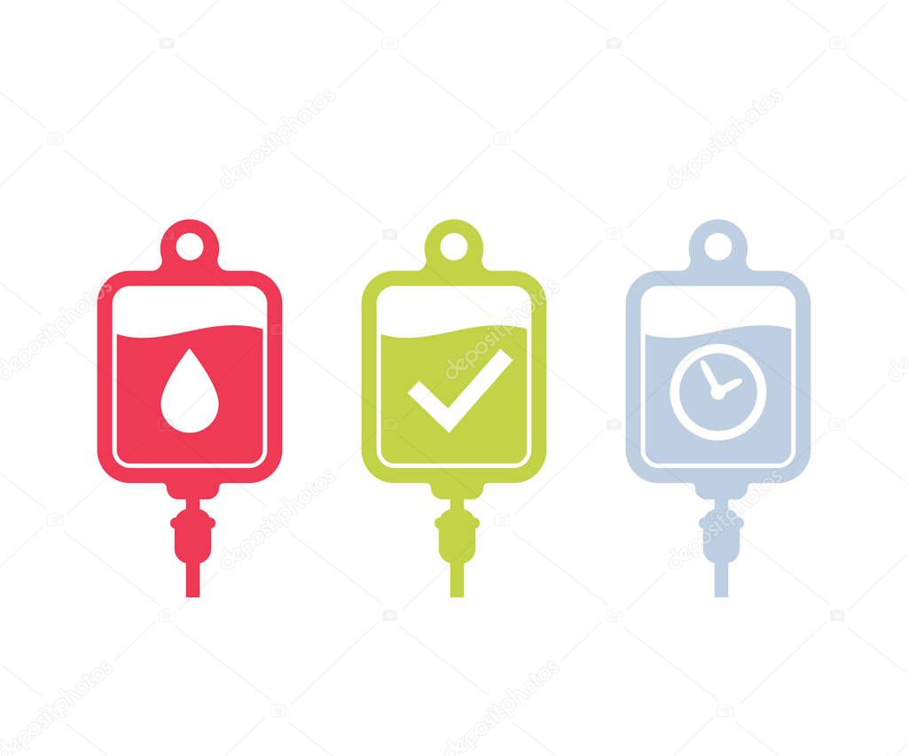 Iv bag icons on white, eps 10 file, easy to edit