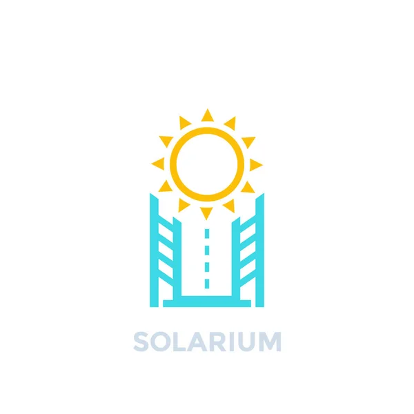 Icono de solarium en blanco, vector — Vector de stock