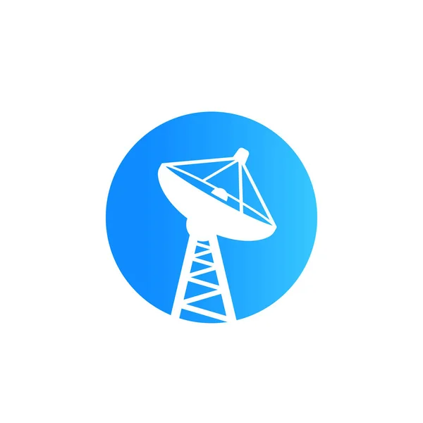 Antena grande vector icono, antena parabólica — Vector de stock