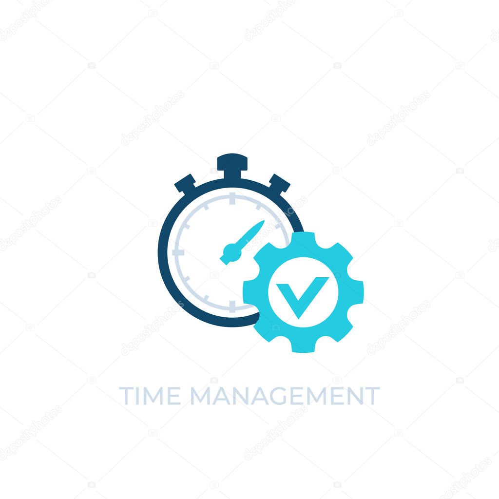 Time management vector icon on white, eps 10 file, easy to edit