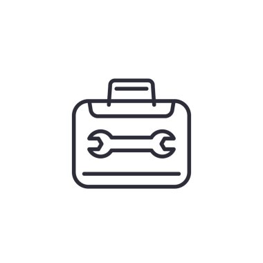 onarım araçları simgesi beyaz, doğrusal