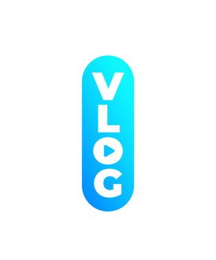 Vlog, video bloglama vektörü, dikey tasarım