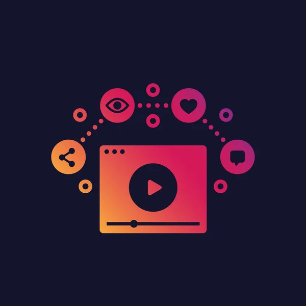 Videostreaming, Vlog und Videoinhalte — Stockvektor