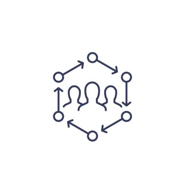 insanlar etkileşim, satır simgesi