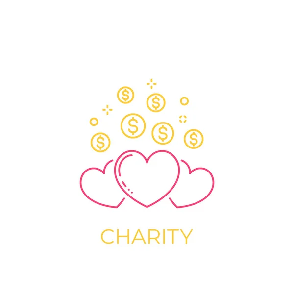 Charity, line icon — Stock Vector