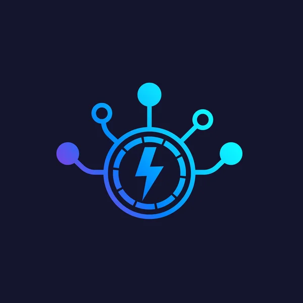 Elektrisch netwerk, elektriciteits pictogram — Stockvector