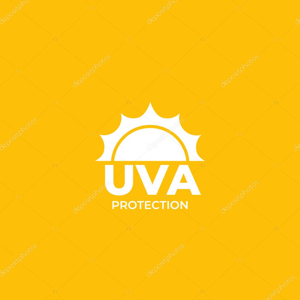 UVA protection vector label, eps 10 file, easy to edit