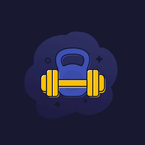 Entrenamiento, fitness, entrenamiento en el icono del gimnasio — Vector de stock