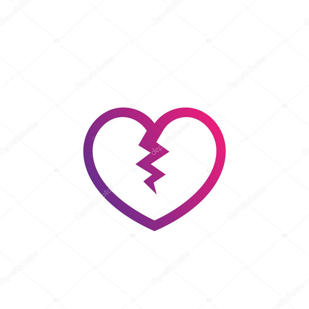 Broken heart, heartbreak, eps 10 file, easy to edit