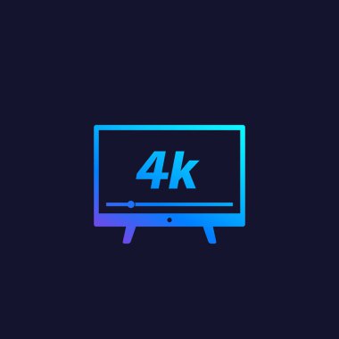 4k TV, video akış vektörü simgesi