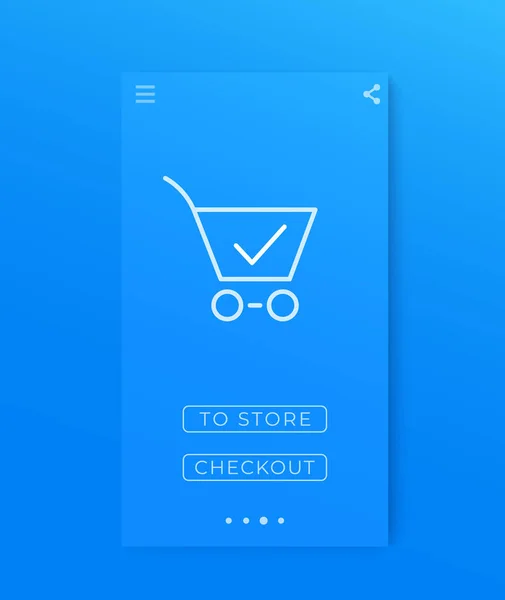 Onlinebeställning och Köp, mobilt gränssnitt — Stock vektor