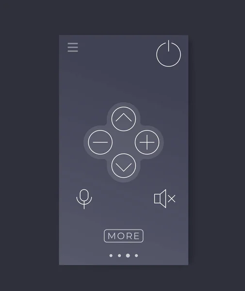 Control remoto para la interfaz de la aplicación móvil de tv — Vector de stock