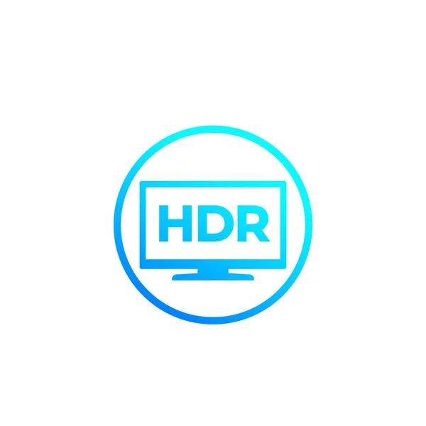 HDR, znacznik wektorowy ekranu telewizora — Wektor stockowy
