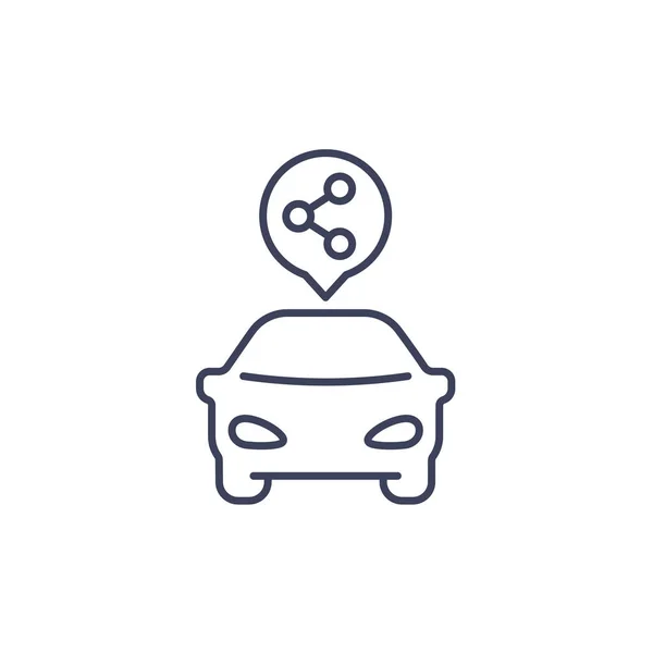Carsharing icono de servicio, vector de línea — Vector de stock