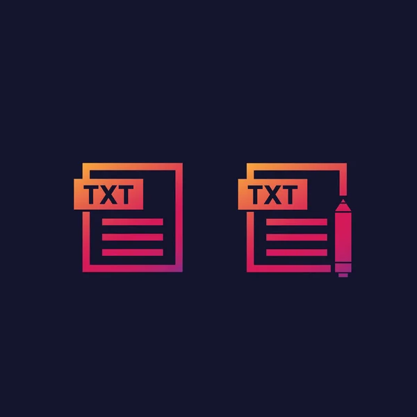 Txt, dokument, úpravy ikon souborů txt — Stockový vektor