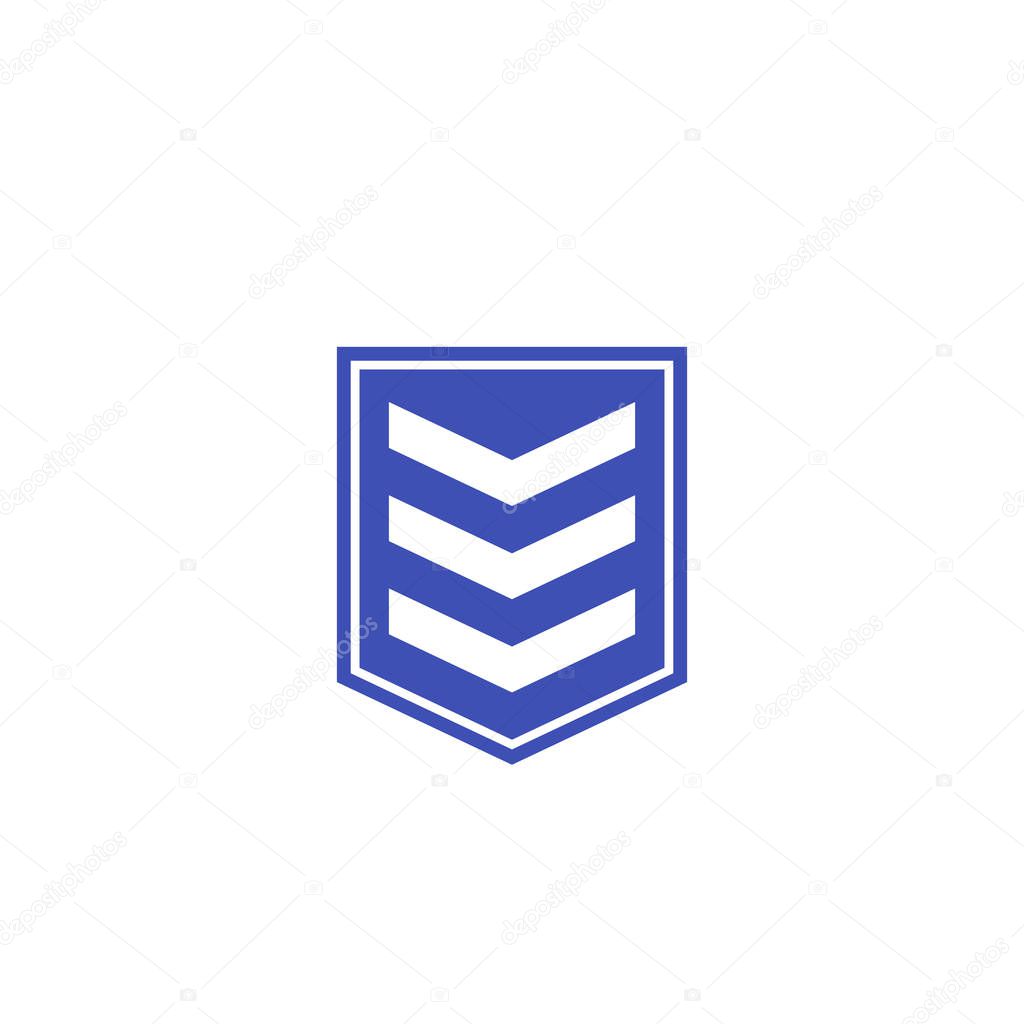 Military rank, chevron icon on white, eps 10 file, easy to edit