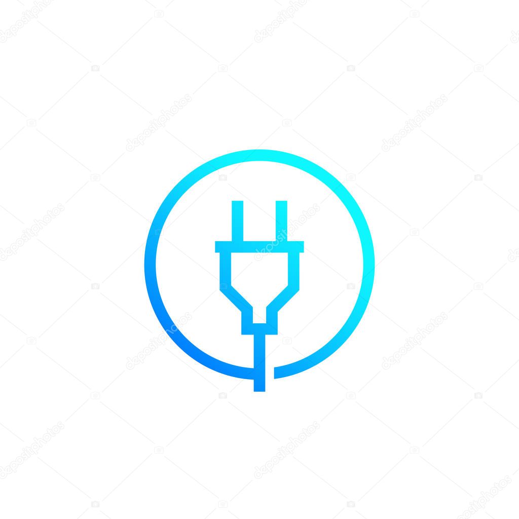 Electric plug, power, line vector, eps 10 file, easy to edit