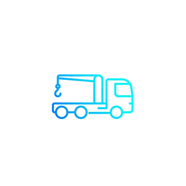 Автомобільна буксирна вантажівка, лінійний вектор — стоковий вектор