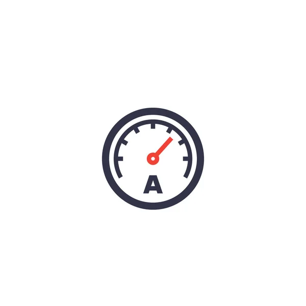 Ammeter vector icon on white — Stock Vector