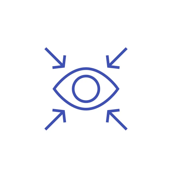 Focus vector line icon with eye — Stock Vector