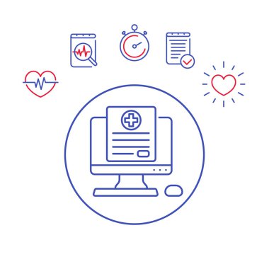 tıbbi tarih vektör satırı simgesi